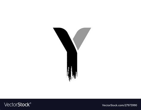 Black and white letter y grunge alphabet logo Vector Image