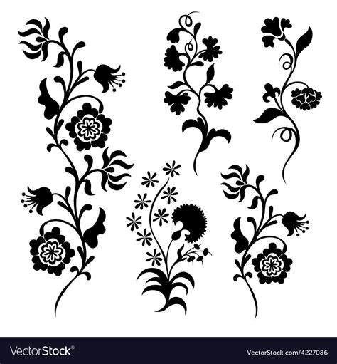 Black Flower Vector Art