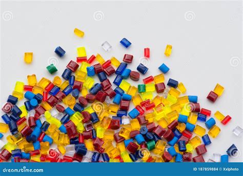 Different Dyed Polymer Granulates Stock Photo - Image of granulate ...