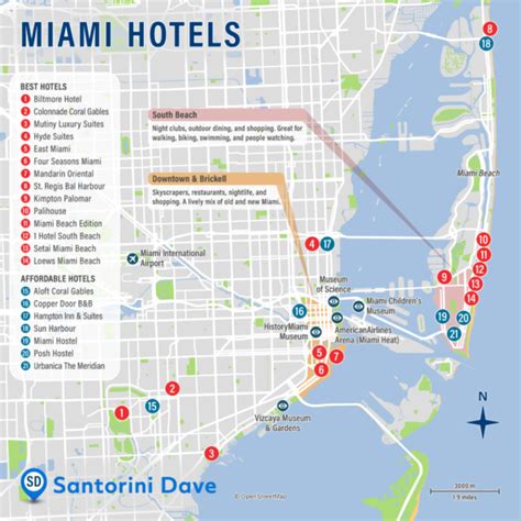 MIAMI HOTEL MAP Best Areas Neighborhoods Places To Stay | Beach Map