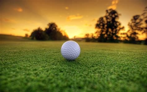 Photo Wallpaper Grass, Landscape, Golf Ball, Sun Dawn - Golf Course ...