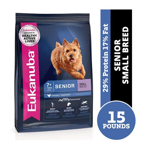 Eukanuba Senior Small Breed Chicken Formula Dry Dog Food, 15 lb. Bag ...