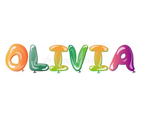 Olivia Female Name Balloons Stock Vector - Illustration of baby, banner ...