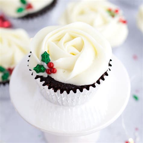 Find a recipe for Easy Christmas Chocolate Cupcakes (w/ Holly Sprinkles ...