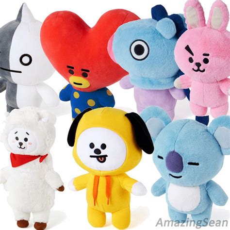 OFFICIAL BT21 PLUSH DOLL, BTS MANG CHIMMY TATA VAN COOKY RJ AUTHENTIC ...