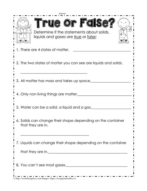 Properties Of Matter Worksheet