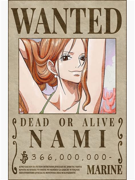 "Nami Wanted Poster Post-Wano Updated Bounty Poster" Poster for Sale by ...