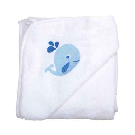 Alami - Bath Towels & Robes Junior Joy White Embroidered Baby Hooded Towel