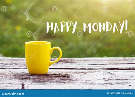 Happy Monday Morning Coffee Cup Stock Photo - Image of drink ...