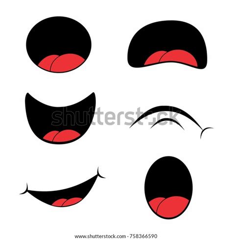 Cartoon Mouth Vector Set Stock Vector (Royalty Free) 758366590 ...