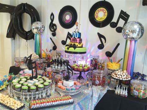 Disco 70s candy buffet | 70s party decorations, 70s party, 70s party theme