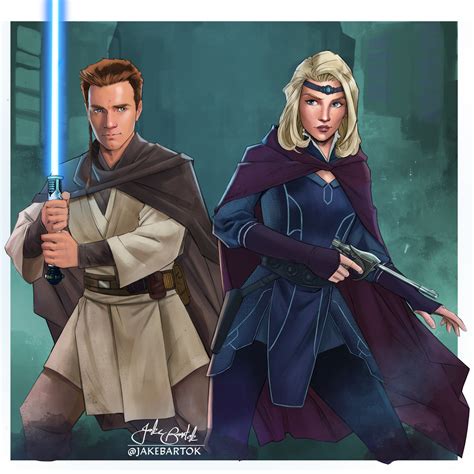 “Obi-Wan and Satine” by Jake Bartok - Nerds Love Art