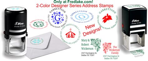 Multi-Color Holiday Address Stamps - Custom Stamps | Fred Lake