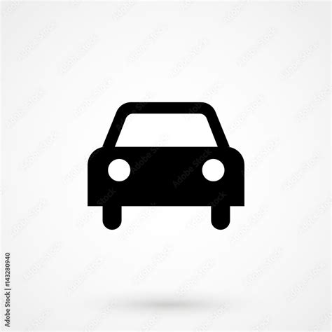 Car vector icon. Isolated simple front car logo illustration. เวกเตอร์ ...