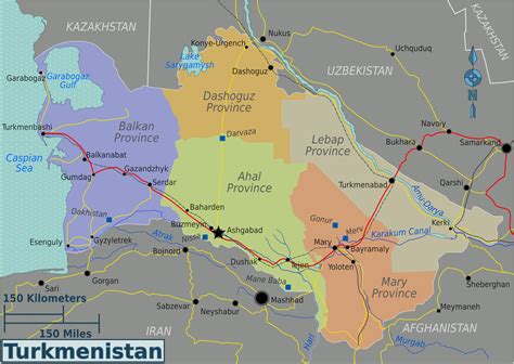 Large detailed administrative and road map of Turkmenistan.Turkmenistan ...