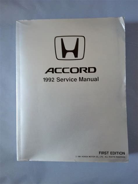 Honda 1992 Accord Service Manual: Honda Motor Co: Amazon.com: Books