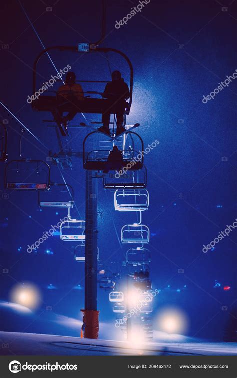 Cableway Snowy Slope Ski Resort Evening Time Stock Photo by ©Lisovoy ...