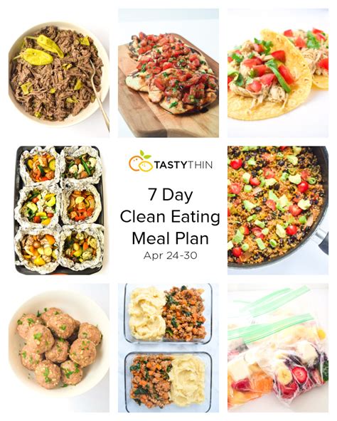 7 Day Clean Eating Meal Plan (Apr 24-30) • Tastythin