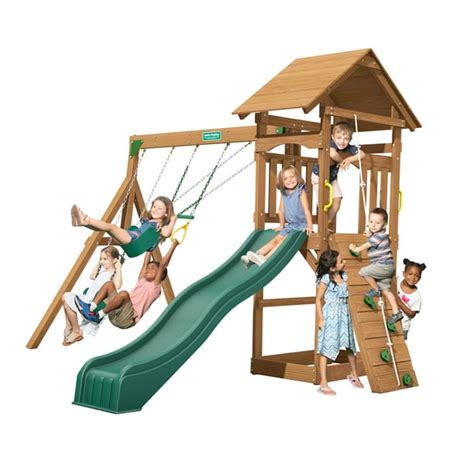 Creative Playthings PS18RAL Raleigh Kids Wooden Outdoor Swing Set ...