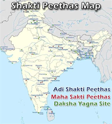 Shakti Peethas Shrines by Locations | Astrogeography of ShaktiPeeth and ...