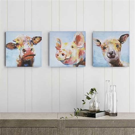 Farm Animals Canvas Art Prints, Set of 3 from Kirkland's | Animal wall ...