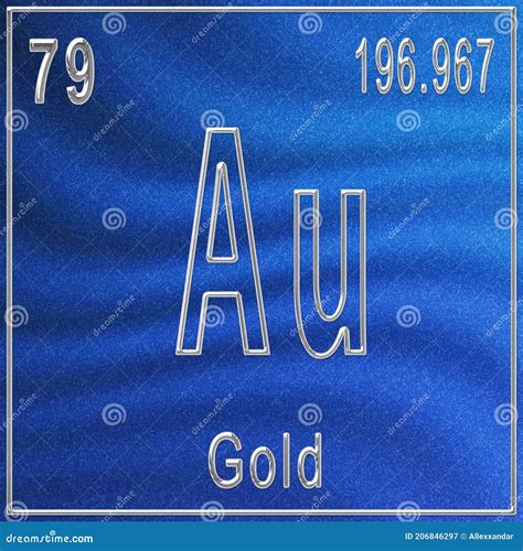 Gold Chemical Element, Sign with Atomic Number and Atomic Weight Stock ...