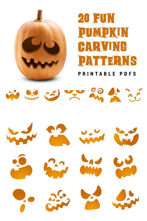 20 Printable Jack-o-lantern Pumpkin Carving Patterns for | Etsy UK