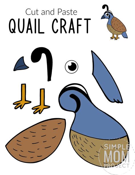 Easy Cut and Paste Quail Craft for Kids - Simple Mom Project