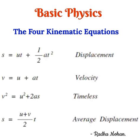 Physics Equations Motion