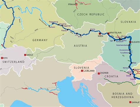 Danube Map | Danube River | Danube, Map, Danube river