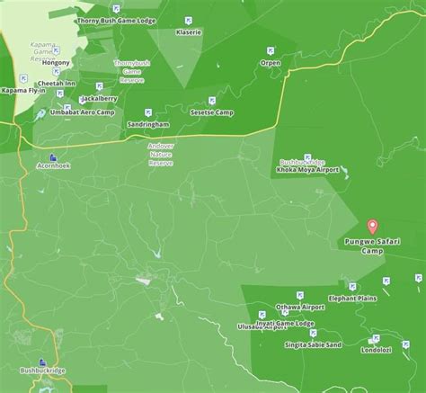 Map of Pungwe Safari Camp - Manyeleti Game Reserve