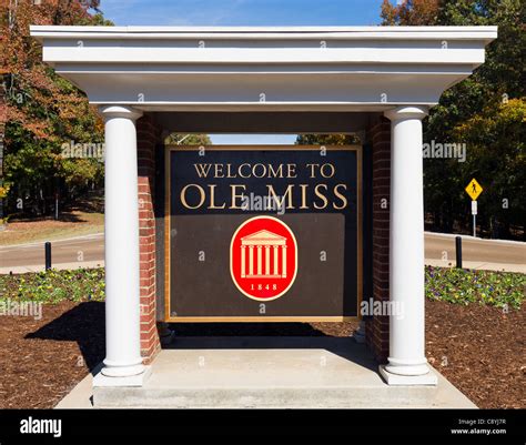 Entrance to the University of Mississippi (Ole Miss), Oxford ...