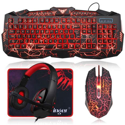 Buy BlueFinger Gaming Keyboard Mouse Headset Combo,USB Wired Crack ...