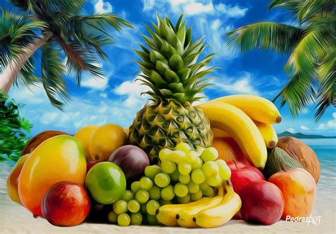 Tropical Fruits Painting by PedrazArt Digital Designs - Pixels