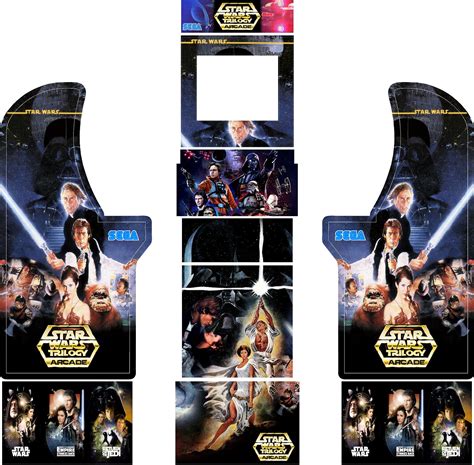 Arcade 1Up Star Wars Trilogy Machine & Riser Decals Arcade1up Skin Wrap ...