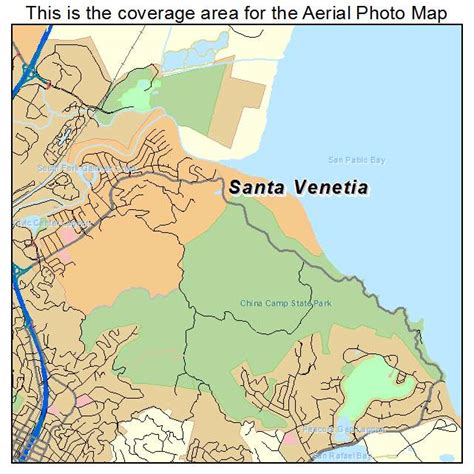 Aerial Photography Map of Santa Venetia, CA California