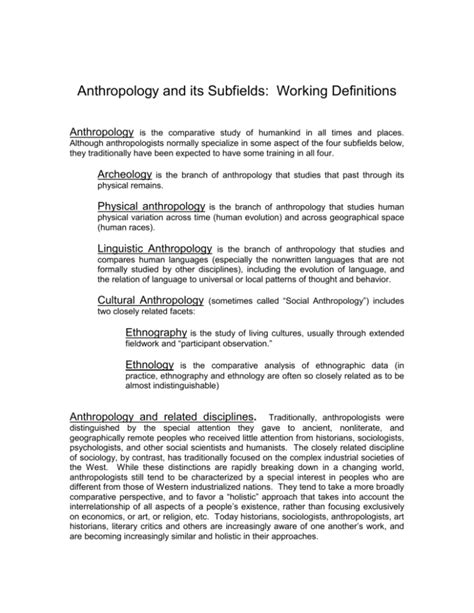 Subfields of Anthropology