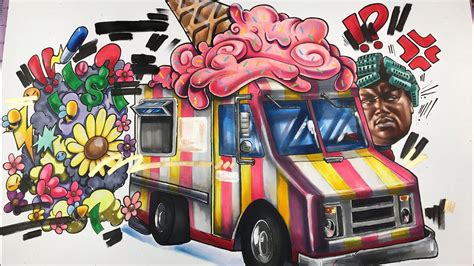 Big Worm Ice Cream Truck Scene Friday Part 2 #realtimeart - YouTube