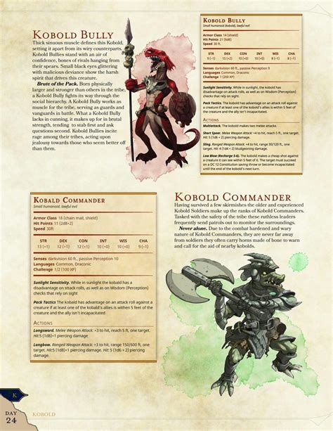 Kobolds pt2 | Fantasy monster, D&d dungeons and dragons, Dnd 5e homebrew