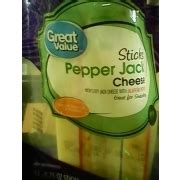 Great VAlue Pepper Jack Cheese, Sticks: Calories, Nutrition Analysis ...