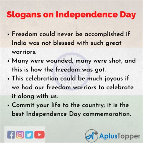 Independence Day Slogans | Best, Inspiring, Unique and Catchy ...