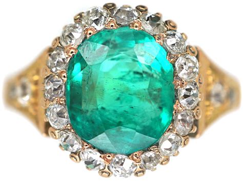 Victorian 18ct Gold, Emerald & Diamond Ring (77P) | The Antique ...