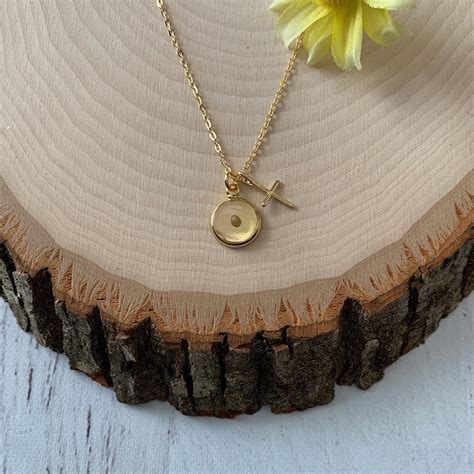 Gold faith of a mustard seed necklace, Gold mustard seed pendant for ...