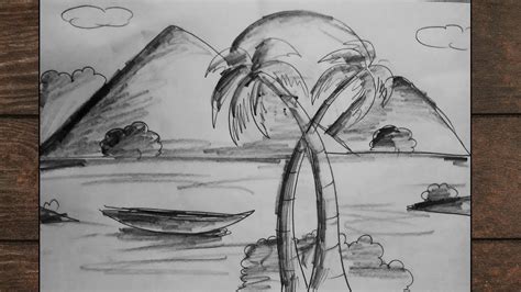 Learn Pencil shading scenery - Drawing and Shading A Landscape Art With ...