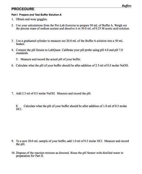 Solved Buffer Lab Experiment: please fill in the table on | Chegg.com