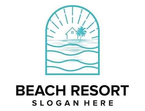 Premium Vector | Beach resort logo