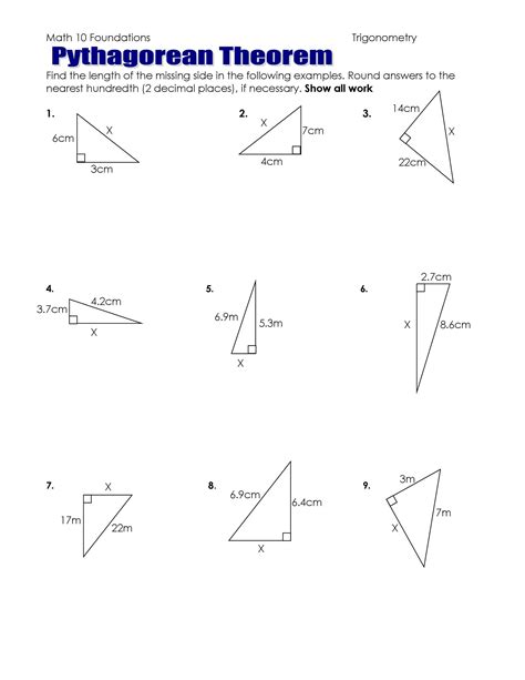 Pythagorean Theorem Quiz Printable - Printable Word Searches