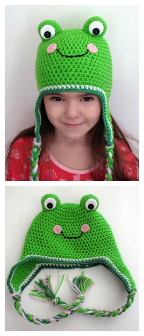 Frog Hat Free Knitting Crochet Patterns | Crochet hats free pattern ...