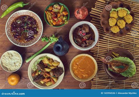 Chadian assorted cuisine stock photo. Image of dish - 165994536