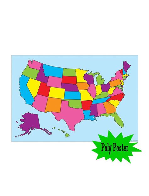 United States Map Poly Small Poster